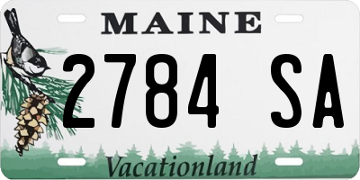 ME license plate 2784SA