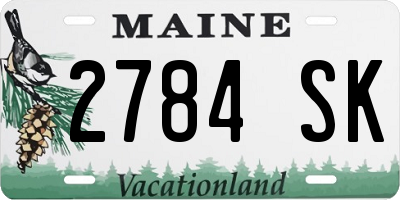 ME license plate 2784SK