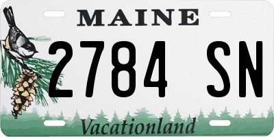 ME license plate 2784SN