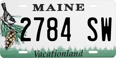 ME license plate 2784SW