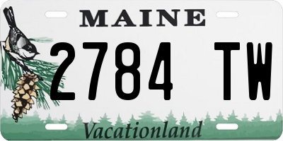 ME license plate 2784TW