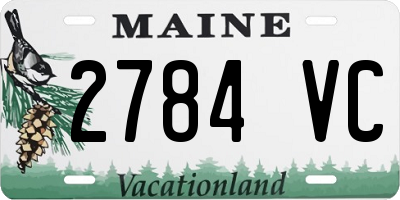 ME license plate 2784VC