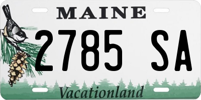 ME license plate 2785SA