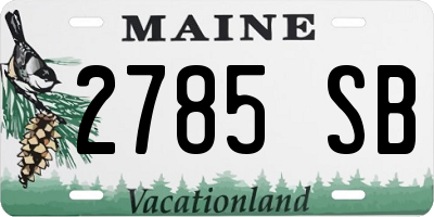 ME license plate 2785SB