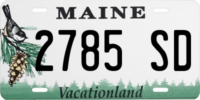 ME license plate 2785SD