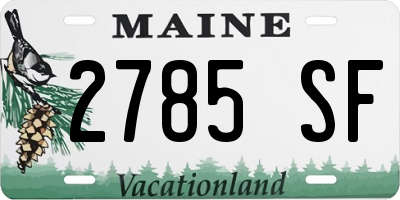 ME license plate 2785SF