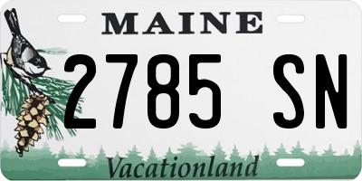 ME license plate 2785SN