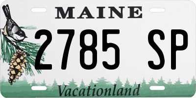 ME license plate 2785SP