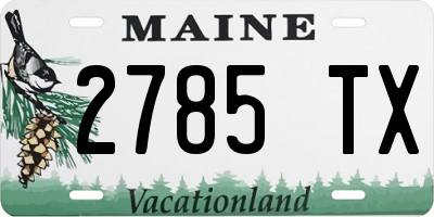 ME license plate 2785TX