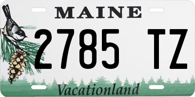 ME license plate 2785TZ