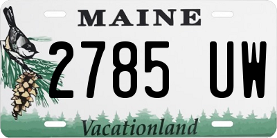 ME license plate 2785UW