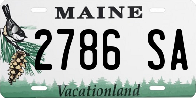 ME license plate 2786SA