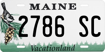ME license plate 2786SC