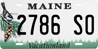ME license plate 2786SO