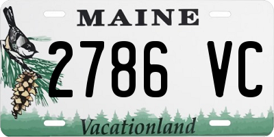 ME license plate 2786VC