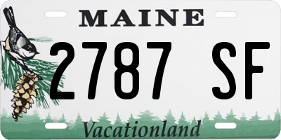 ME license plate 2787SF