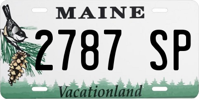 ME license plate 2787SP