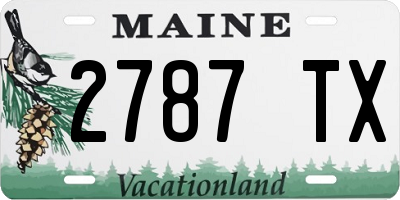 ME license plate 2787TX