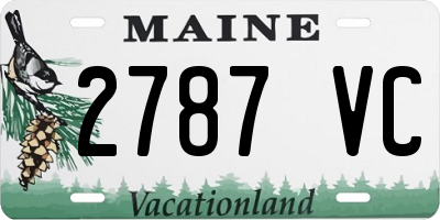 ME license plate 2787VC