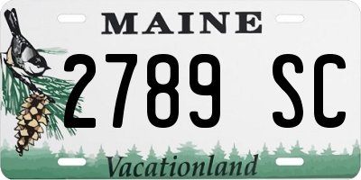 ME license plate 2789SC