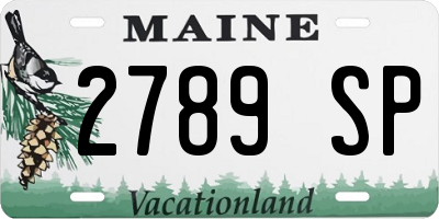 ME license plate 2789SP