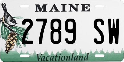 ME license plate 2789SW