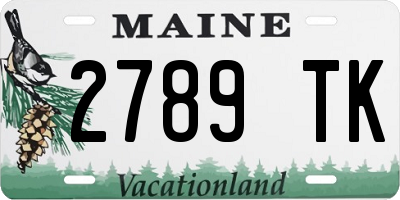 ME license plate 2789TK