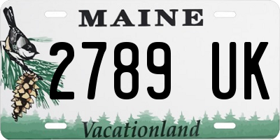 ME license plate 2789UK