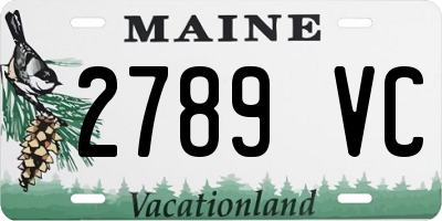 ME license plate 2789VC