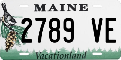 ME license plate 2789VE