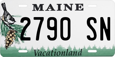 ME license plate 2790SN