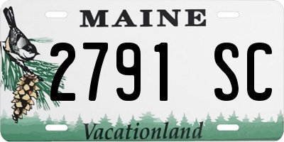 ME license plate 2791SC