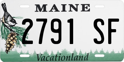 ME license plate 2791SF