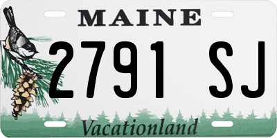 ME license plate 2791SJ