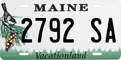 ME license plate 2792SA