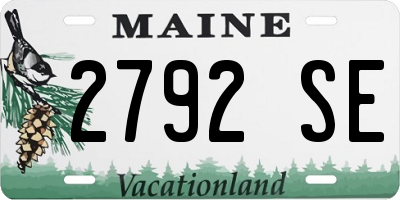 ME license plate 2792SE