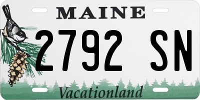 ME license plate 2792SN