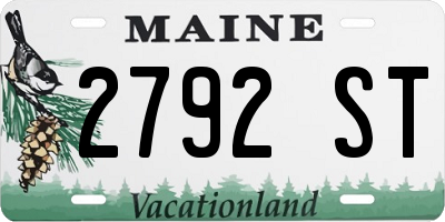 ME license plate 2792ST