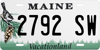 ME license plate 2792SW