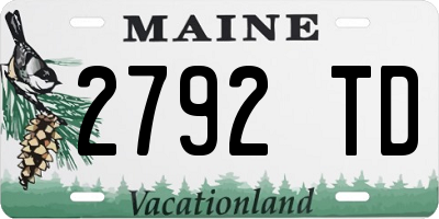 ME license plate 2792TD