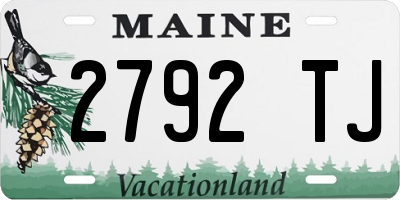 ME license plate 2792TJ