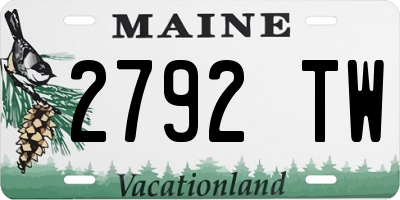 ME license plate 2792TW