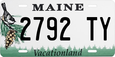 ME license plate 2792TY
