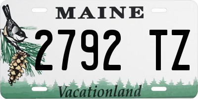 ME license plate 2792TZ