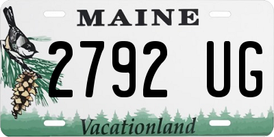 ME license plate 2792UG