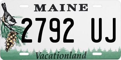 ME license plate 2792UJ