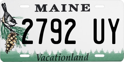 ME license plate 2792UY