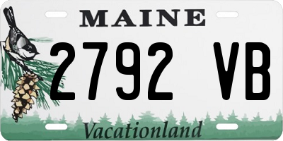ME license plate 2792VB