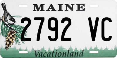 ME license plate 2792VC