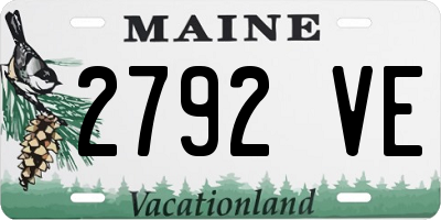 ME license plate 2792VE